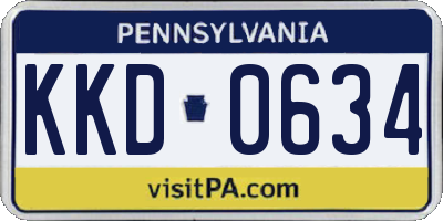 PA license plate KKD0634
