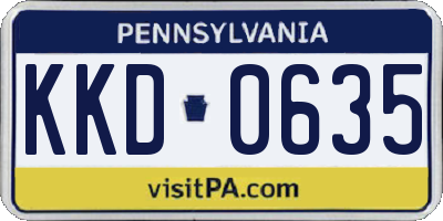 PA license plate KKD0635