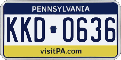 PA license plate KKD0636