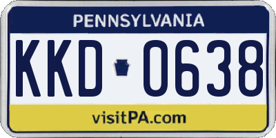 PA license plate KKD0638