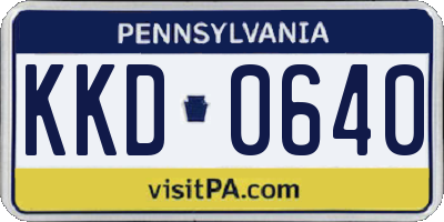 PA license plate KKD0640