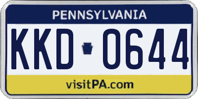 PA license plate KKD0644