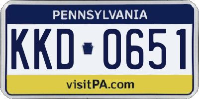PA license plate KKD0651
