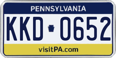 PA license plate KKD0652