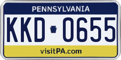 PA license plate KKD0655