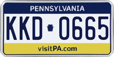 PA license plate KKD0665