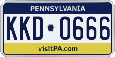 PA license plate KKD0666