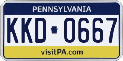 PA license plate KKD0667