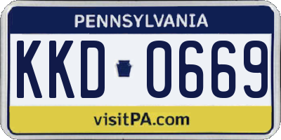 PA license plate KKD0669