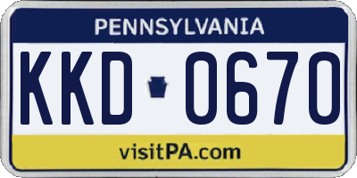 PA license plate KKD0670