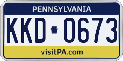 PA license plate KKD0673
