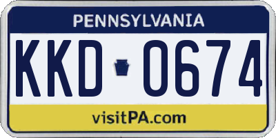 PA license plate KKD0674