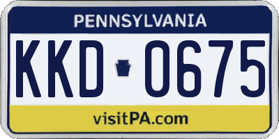 PA license plate KKD0675