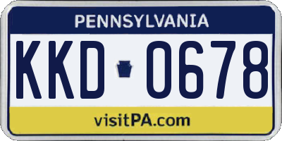PA license plate KKD0678