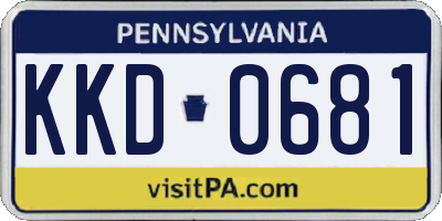 PA license plate KKD0681