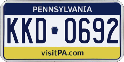 PA license plate KKD0692