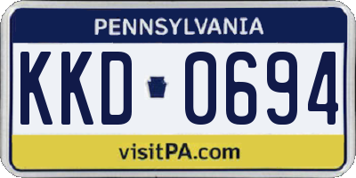 PA license plate KKD0694