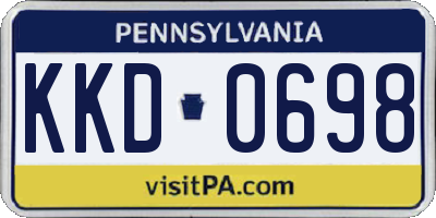 PA license plate KKD0698