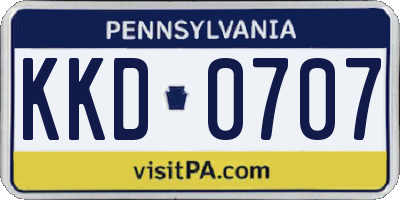 PA license plate KKD0707