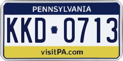 PA license plate KKD0713