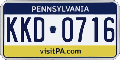 PA license plate KKD0716