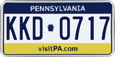 PA license plate KKD0717