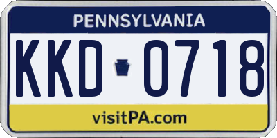 PA license plate KKD0718