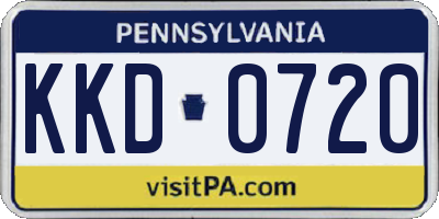 PA license plate KKD0720