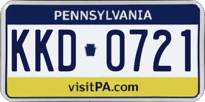 PA license plate KKD0721