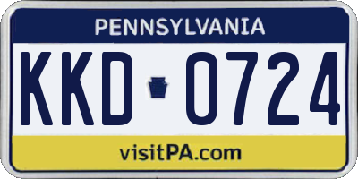 PA license plate KKD0724
