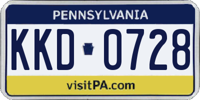 PA license plate KKD0728