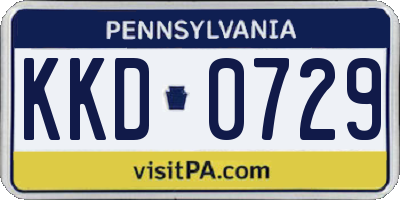 PA license plate KKD0729