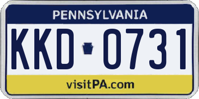PA license plate KKD0731