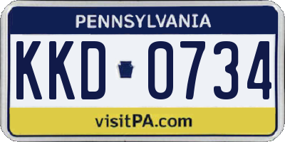 PA license plate KKD0734