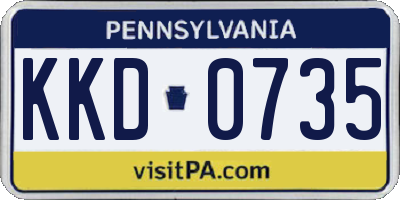 PA license plate KKD0735