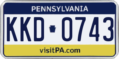 PA license plate KKD0743
