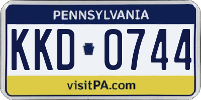PA license plate KKD0744