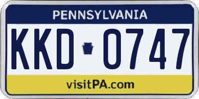 PA license plate KKD0747