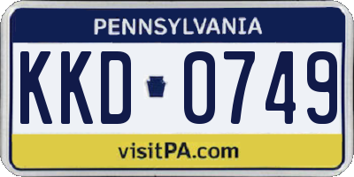 PA license plate KKD0749