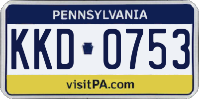 PA license plate KKD0753