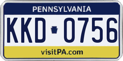 PA license plate KKD0756