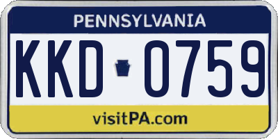 PA license plate KKD0759