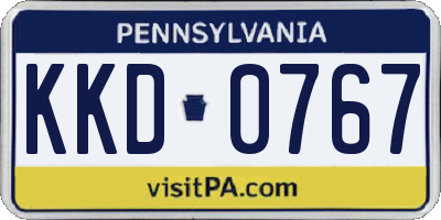 PA license plate KKD0767
