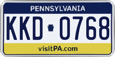 PA license plate KKD0768