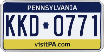 PA license plate KKD0771