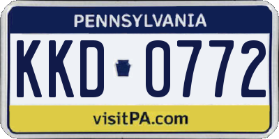 PA license plate KKD0772