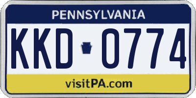 PA license plate KKD0774