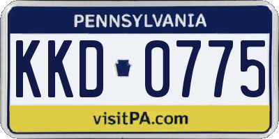 PA license plate KKD0775