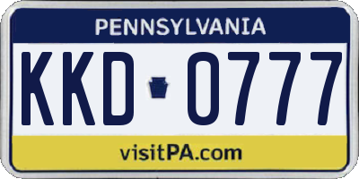 PA license plate KKD0777