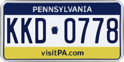 PA license plate KKD0778